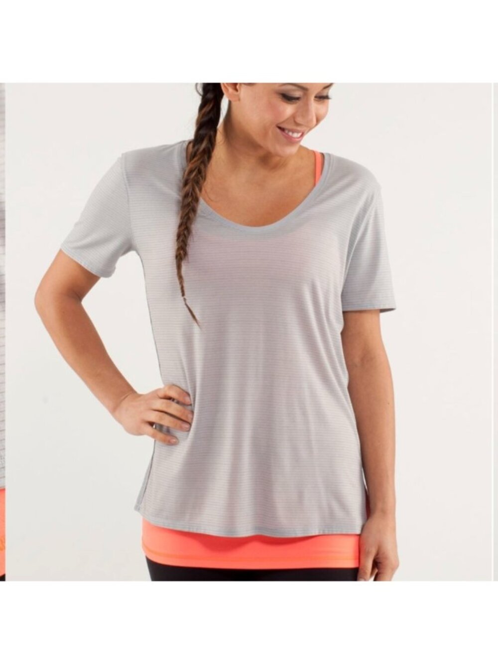 Lululemon Not So Basic Gym Tee Heathered Silver Slate
